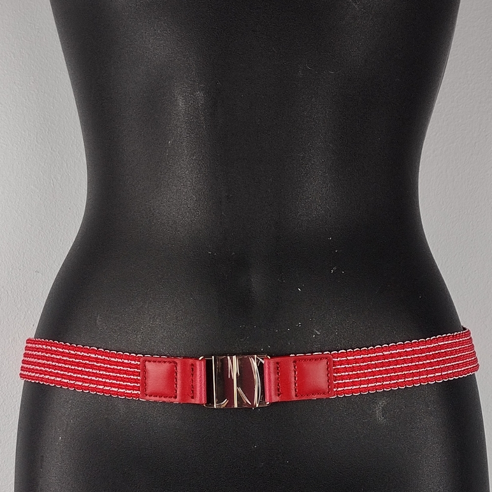 Red & White Reversible Stretchy Belt
